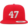 Number 47 Embroidered Snapback Cap by FitiqueFit