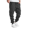 Mens Sweatpants Straight Fit Drawstring Multi-pocket Pants