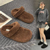 🩴 Winter Cotton Drag Outside Flat Fluffy Slippers by FitiqueFit