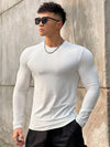 Gym Fitness T-shirt Men Casual Long Sleeve Skinny Shirt Bodybuilding Running Sports Quick Dry
