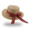 Elegant Adult Bucket Hat Beach Summer Straw Hats for Women Beach Sun Straw Hat Wide Luxury Comfortable Hat Flat Top Ribbon Bowknot Elegant Luxury Women Summer Hat 56-58cm by Stevvex