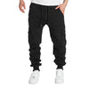 Mens Sweatpants Straight Fit Drawstring Multi-pocket Pants