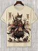 Samurai Cat Graphic T-Shirt – Japanese Style 3D Print Men's Tee by FitiqueFit