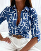 Women’s Stripe Print Long-Sleeve Blouse by FitiqueFit