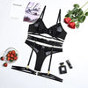 Ellolace Sensual Lingerie Women's Underwear Set Lace Delicate Erotic Bilizna Brief Sets Garters Transparent Seamless Sexy Outfit