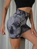 Women's Tie Dye Ruched High Waist Sports Shorts