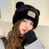 Letter Bear Ears Knitted Woolen Hat – Cute Cat-Ears Beanie for Women by FitiqueFit