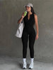 Sports Women's Jumpsuit Sleeveless Solid Slim Backless Zipper Open Back High Elastic Long Pants Jumpsuits Casual Jumpsuits