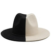 Black White Modern Unisex Fedora Hat Women Unisex Wide Brim Party Cowboy Cap Men Gentleman Wedding Hat Two Colors Fedora Hat Solid Color Wide Brim Winter Autumn Hat by Stevvex