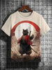 Samurai Cat Graphic T-Shirt – Japanese Style 3D Print Men's Tee by FitiqueFit