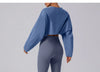 Women Sports Crop Top Long Sleeve T-Shirts Yoga Loose Tops Gym Clothing Fitness Running Yoga Shirts Workout Clothes