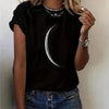 Moon Print Crew Neck T-Shirt by FitiqueFit