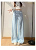 Gray High-Waist Loose Wide-Leg Straight Pants Women by FitiqueFit