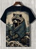 Samurai Cat Graphic T-Shirt – Japanese Style 3D Print Men's Tee by FitiqueFit