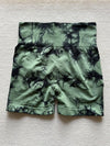 Women's Tie Dye Ruched High Waist Sports Shorts
