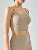 Women's sports bra with chest cushion, vest and suspender