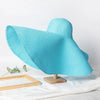 Summer Large Wide Brim Foldable Sun Hats For Women Foldable Sun Hat Wide Brim Summer Straw Floppy Beach Hat Oversized Sun Hat Modern Travel Straw Hat Fashionable Lady UV Protection Beach Hat 54-57cm by Stevvex