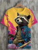 Samurai Cat Graphic T-Shirt – Japanese Style 3D Print Men's Tee by FitiqueFit