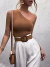 Women Sports Tank Tops Sexy Crop Tops One Shoulder