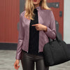 Women’s Slim Fit Faux Leather Moto Jacket by FitiqueFit