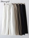 White Sweatpants For Women High Waist Jogger Wide Leg