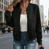 Women’s Solid-Color Zipper Stand-Collar Jacket by FitiqueFit