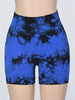 Women's Tie Dye Ruched High Waist Sports Shorts