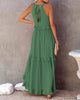Elegant Apricot Ruffle Maxi Dress by FitiqueFit