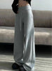 Gray High-Waist Loose Wide-Leg Straight Pants Women by FitiqueFit