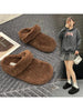 🩴 Winter Cotton Drag Outside Flat Fluffy Slippers by FitiqueFit