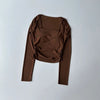 Yoga Clothes Women Sports Tops Fixed Chest Pads Mesh Splicing Slimming Long Sleeves Fashionable Running Training