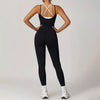 Sporty Jumpsuits Black Women Backless Fashion O-Neck