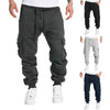 Mens Sweatpants Straight Fit Drawstring Multi-pocket Pants