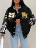 New York “23” Letter Printed Baseball Jacket Women by FitiqueFit