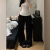 Harajuku Wide Leg Sweatpants for Women Elastic Waist Casual Oversize Sportswear