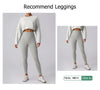 Women Sports Crop Top Long Sleeve T-Shirts Yoga Loose Tops Gym Clothing Fitness Running Yoga Shirts Workout Clothes