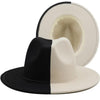 Black White Modern Unisex Fedora Hat Women Unisex Wide Brim Party Cowboy Cap Men Gentleman Wedding Hat Two Colors Fedora Hat Solid Color Wide Brim Winter Autumn Hat by Stevvex