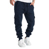 Mens Sweatpants Straight Fit Drawstring Multi-pocket Pants