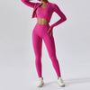 Workout Outfit ActiveWear 3 Pieces Workout Clothes Sports Bra High Waist Gym Leggings Long-Sleeved
