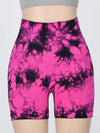 Women's Tie Dye Ruched High Waist Sports Shorts