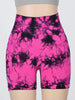 Women's Tie Dye Ruched High Waist Sports Shorts
