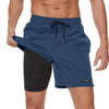 Men's Swimming Trunks with Compression Liner 2 in 1 Quick-Dry Gym Sports Shorts Swim Shorts with Pockets Beach Swimming Trunks Quick Dry Swim Shorts with Pockets by Stevvex