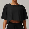 Quick Dry Cropped loose Yoga Tee for Active Women