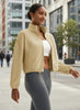 Winter Fleece Cropped Jacket with Stand Collar by FitiqueFit