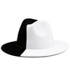 Black White Modern Unisex Fedora Hat Women Unisex Wide Brim Party Cowboy Cap Men Gentleman Wedding Hat Two Colors Fedora Hat Solid Color Wide Brim Winter Autumn Hat by Stevvex