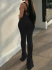 IAMSURE Sporty Activewear Slim Backless Jumpsuits Basic Solid Sleeveless