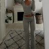Ladies Yoga Workout Blouses Cross Wrap Tie Crop Tops Fashion Long Sleeve Deep V Neck Solid Color Slim Fit T-Shirts