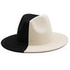 Black White Modern Unisex Fedora Hat Women Unisex Wide Brim Party Cowboy Cap Men Gentleman Wedding Hat Two Colors Fedora Hat Solid Color Wide Brim Winter Autumn Hat by Stevvex