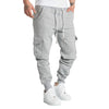 Mens Sweatpants Straight Fit Drawstring Multi-pocket Pants