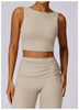 Women Athletic Wear High Waist Leggings And Top Two Piece Set Seamless Gym Tracksuit